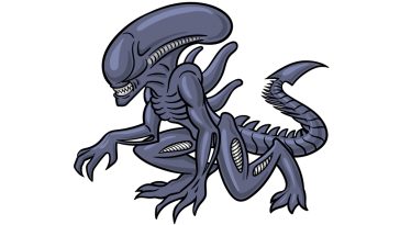 how to draw a Xenomorph image