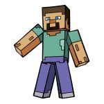 how to draw Steve from Minecraft image