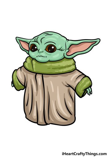 how to draw Baby Yoda image