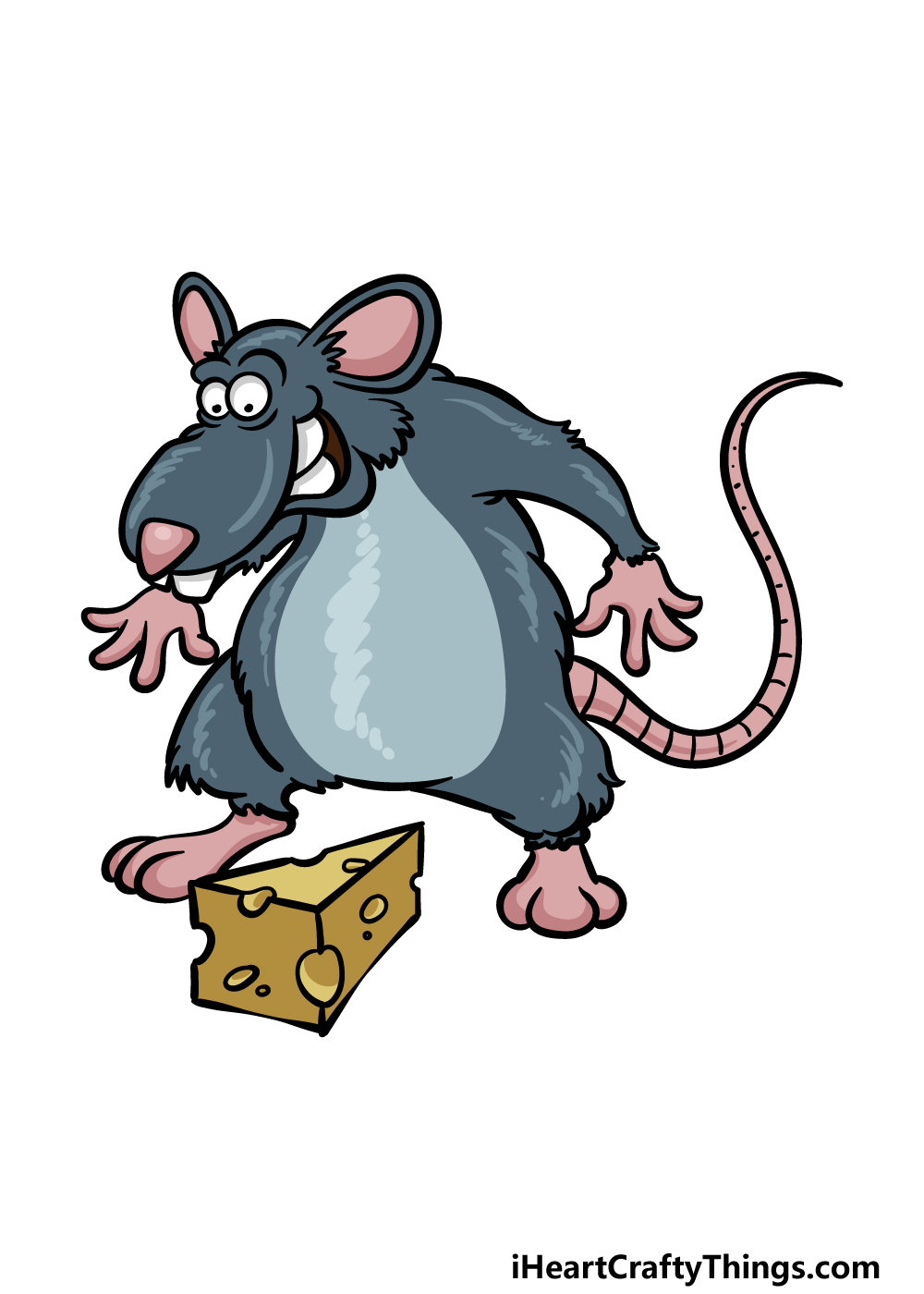 Rat in doodle simple style on white background Vector Image