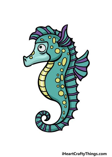 how to draw a Seahorse image
