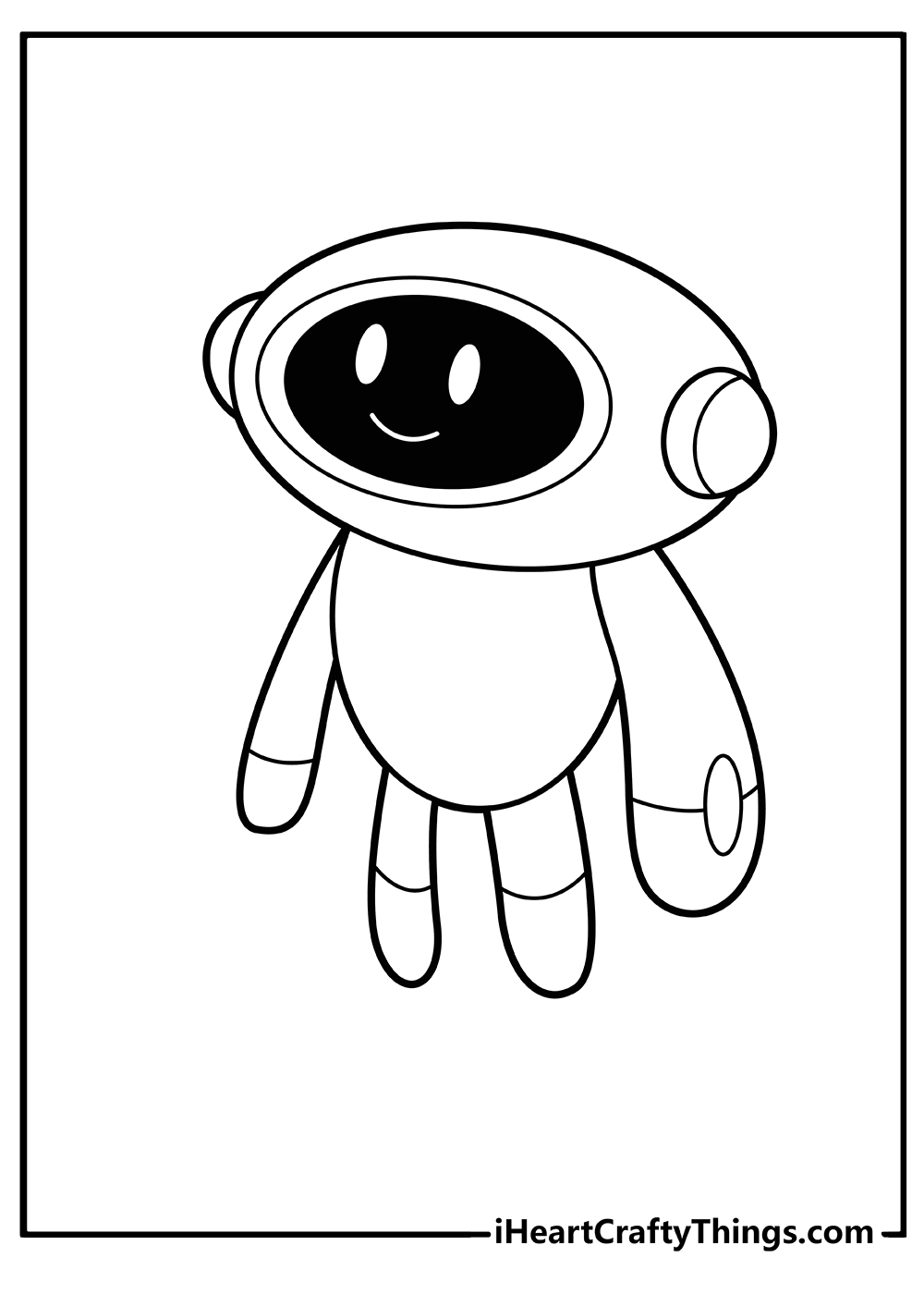 cute robot coloring page