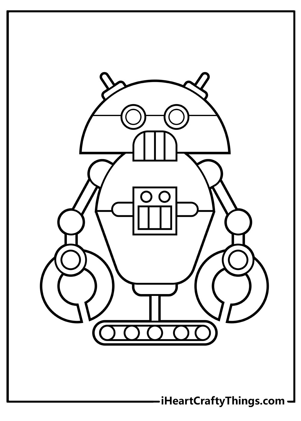 black and white Robot Pages free printable