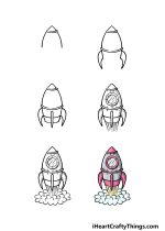 Rocket Ship Drawing - How To Draw A Rocket Ship Step By Step