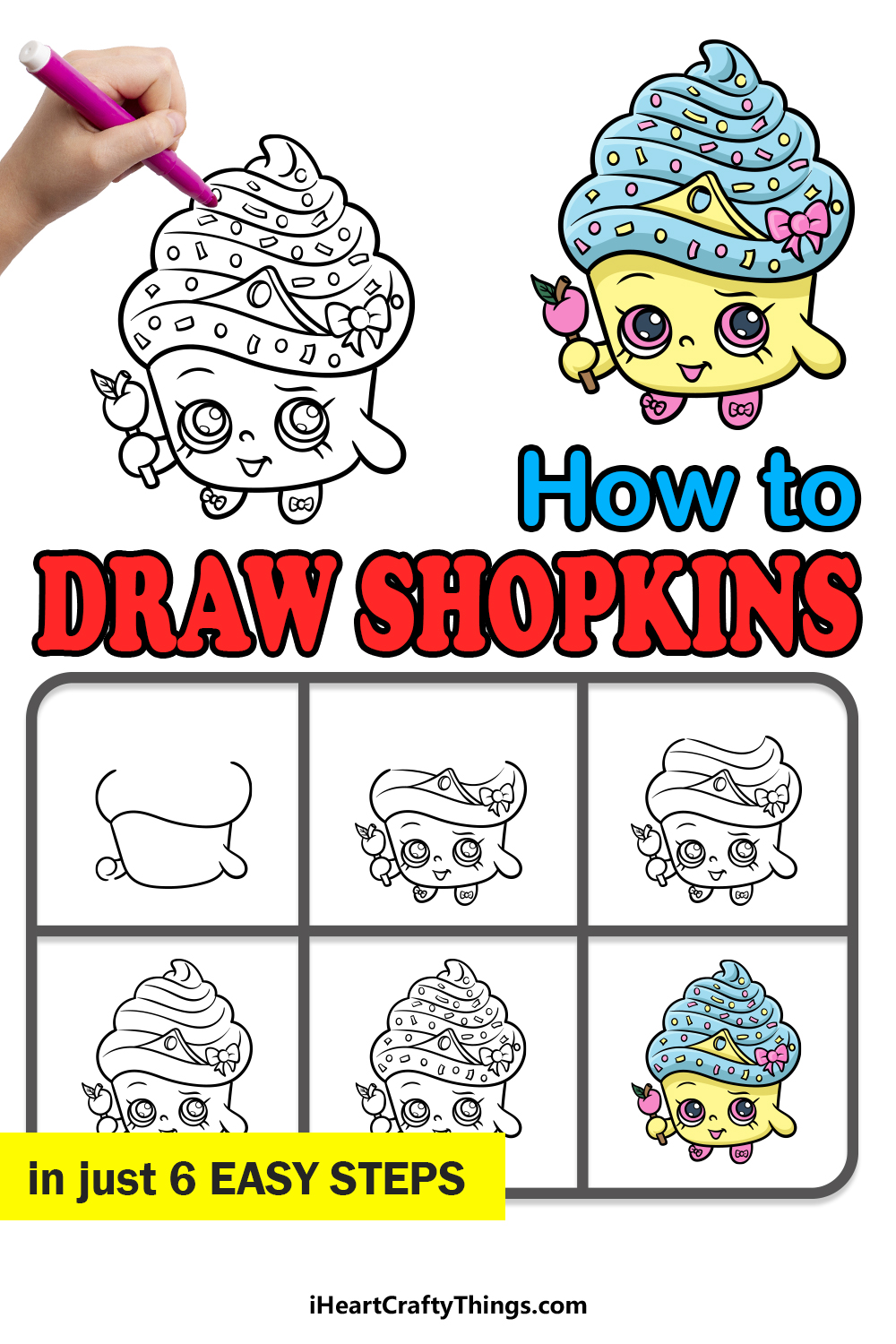 how to draw Shopkins in 6 steps