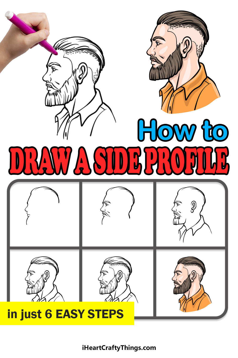 how to draw a Side Profile in 6 easy steps