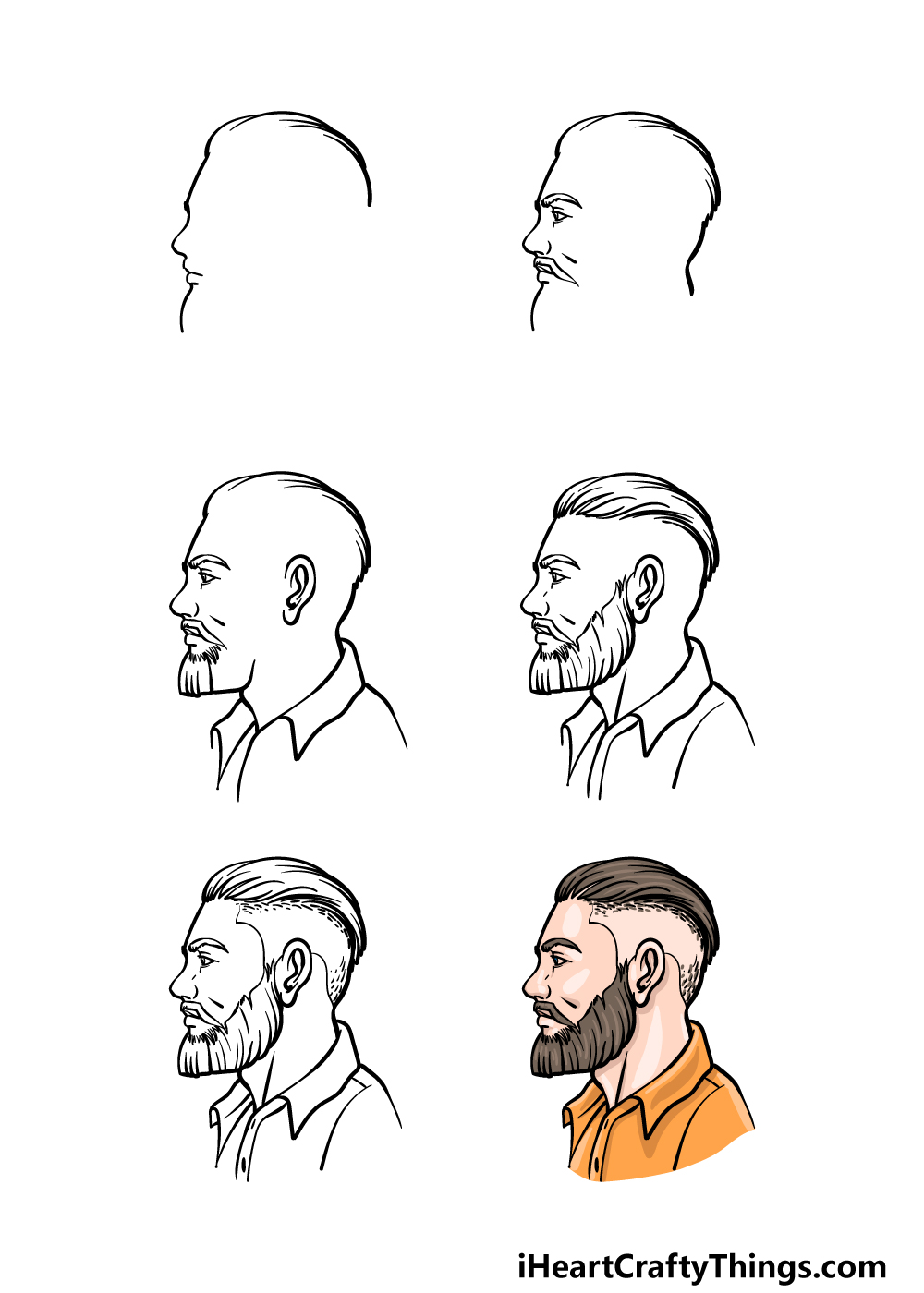 how to draw a Side Profile in 6 steps