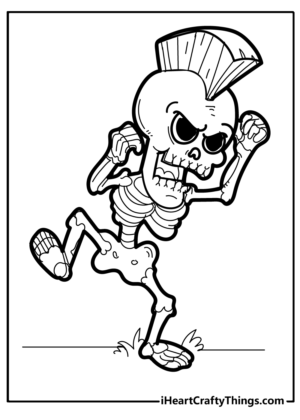 Skeleton Coloring Pages for preschoolers free printable