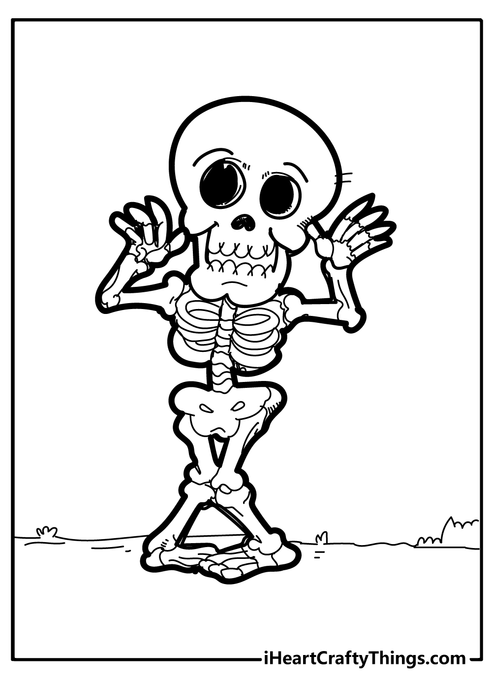 Skeleton Coloring Book for kids free printable