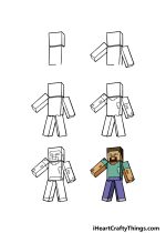 Steve From Minecraft Drawing - How To Draw Steve From Minecraft Step By ...