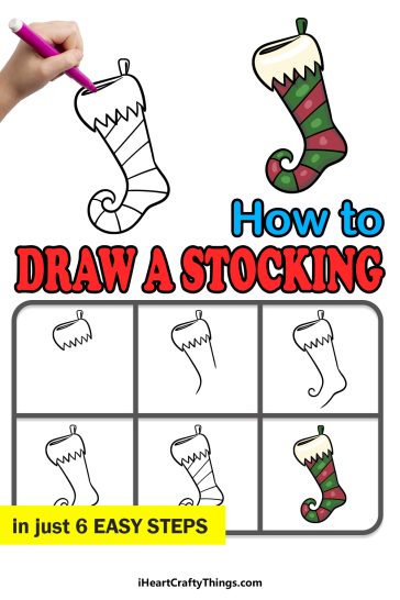 Stocking Drawing - How To Draw A Stocking Step By Step