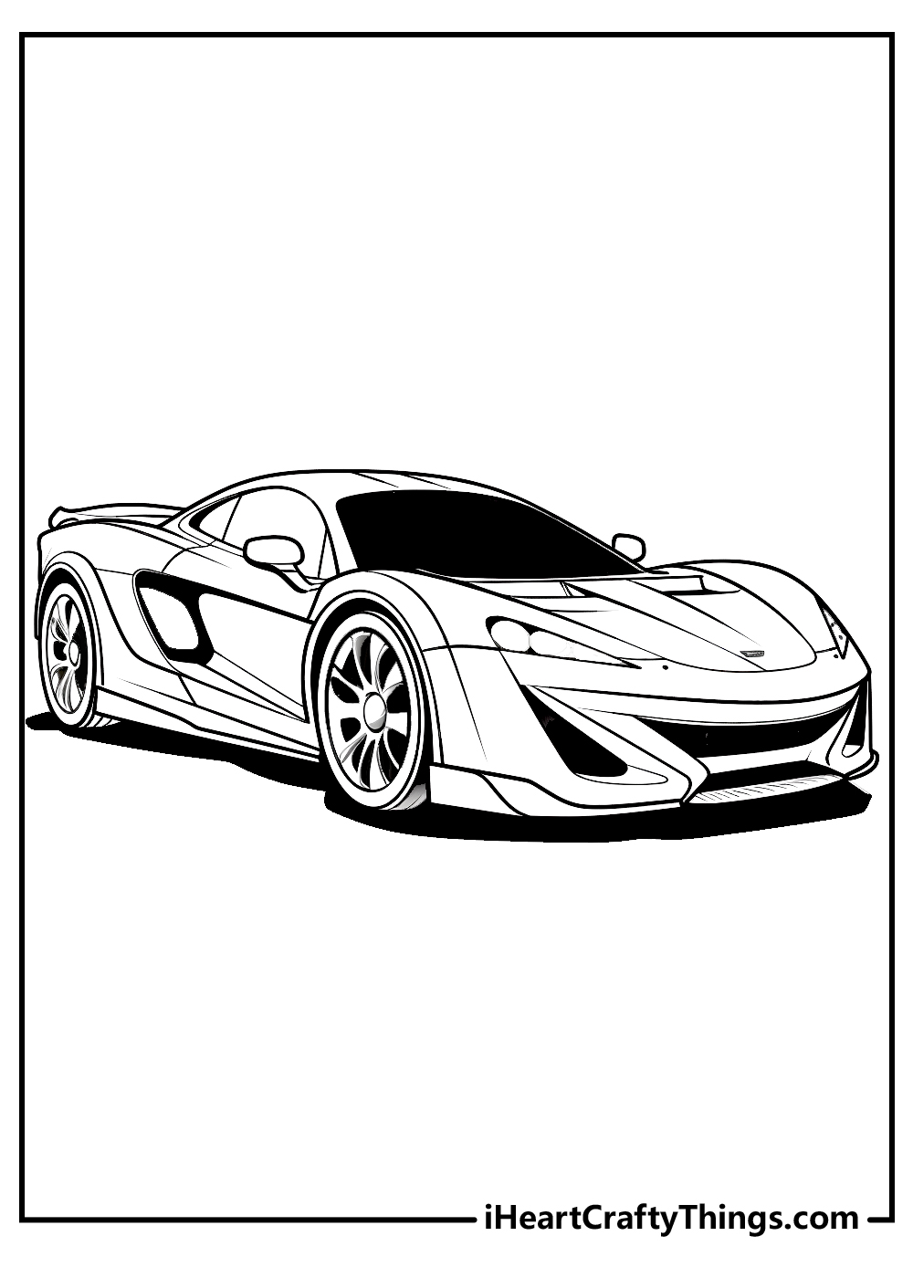 super car coloring printable for adults