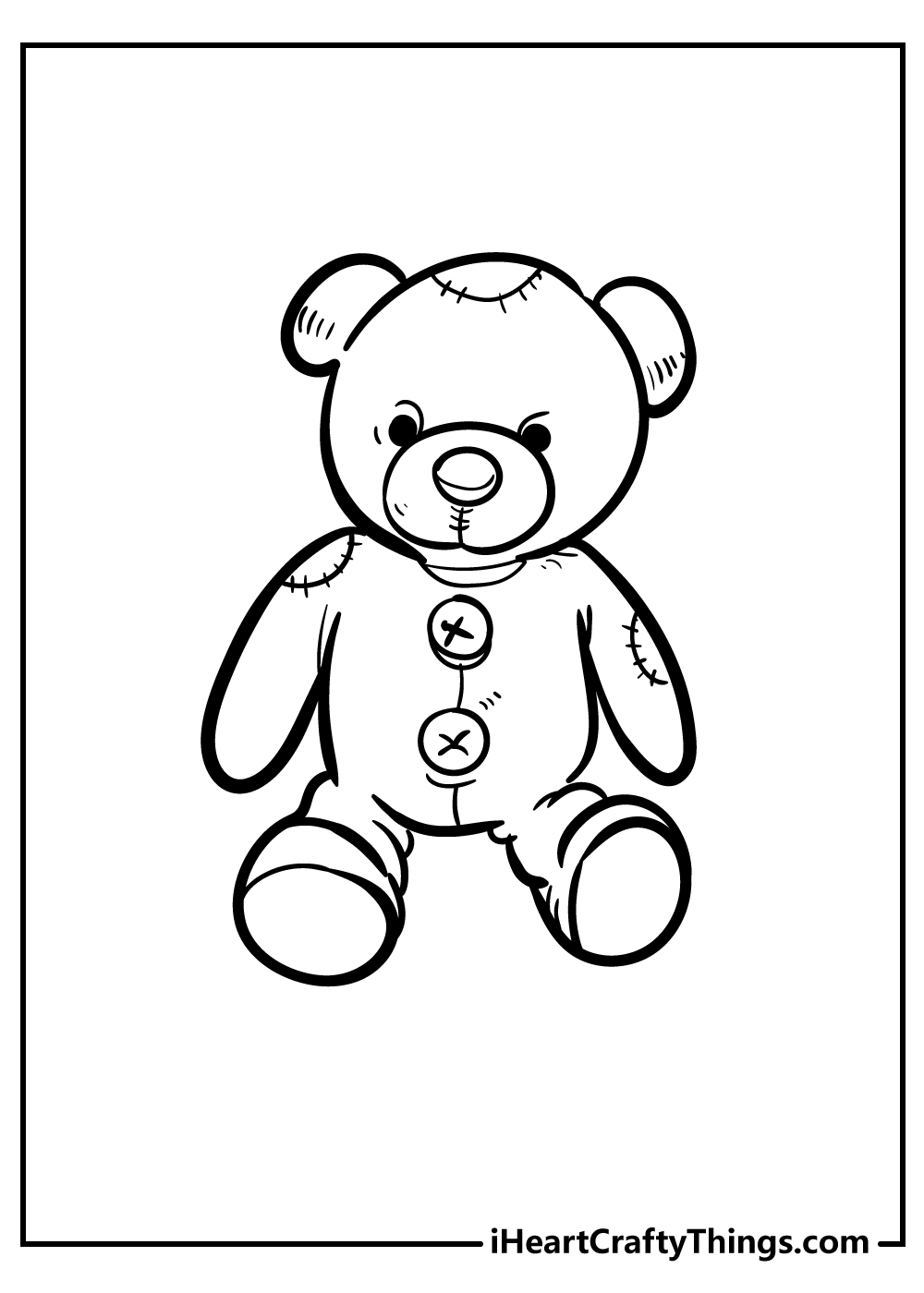 Colored Coloring Pages Of Teddy Bears