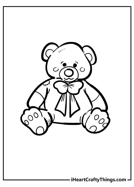 Teddy Bear Coloring Pages (100% Free Printables)