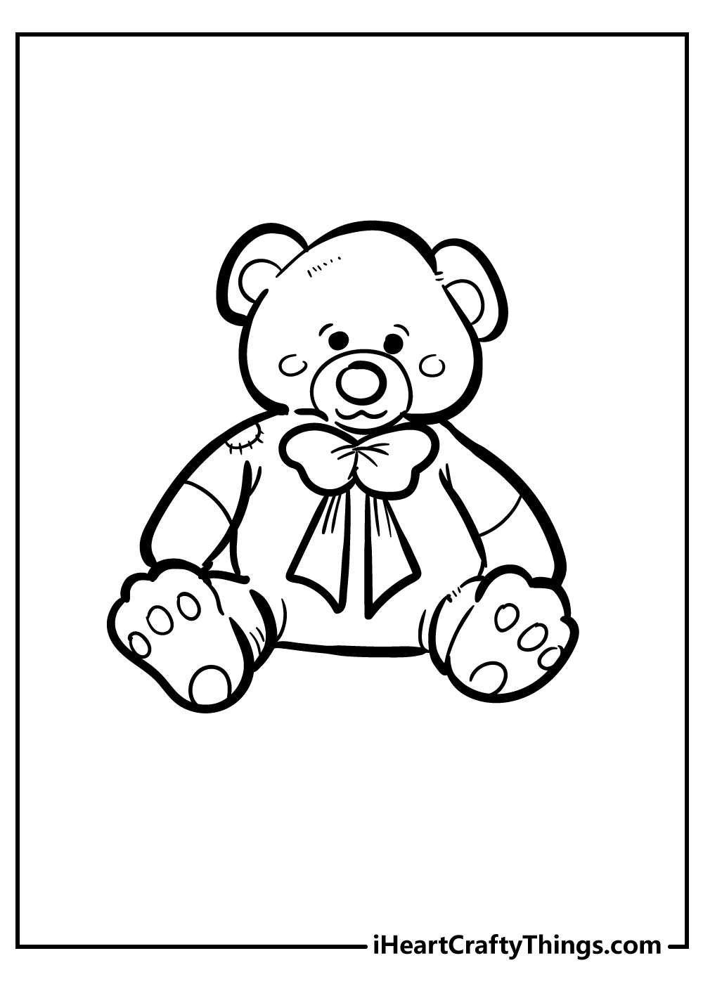 colored coloring pages of teddy bears