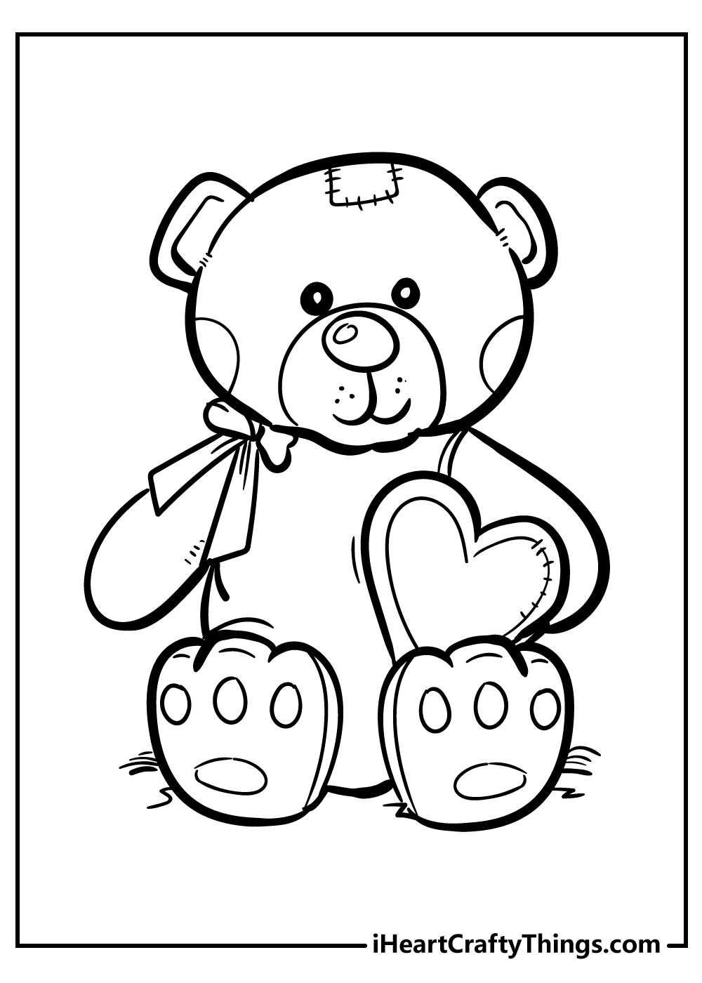 Teddy Bear Coloring Original Sheet for children free download