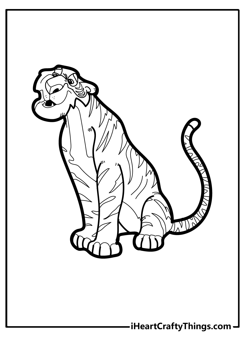 Tiger cartoon coloring page