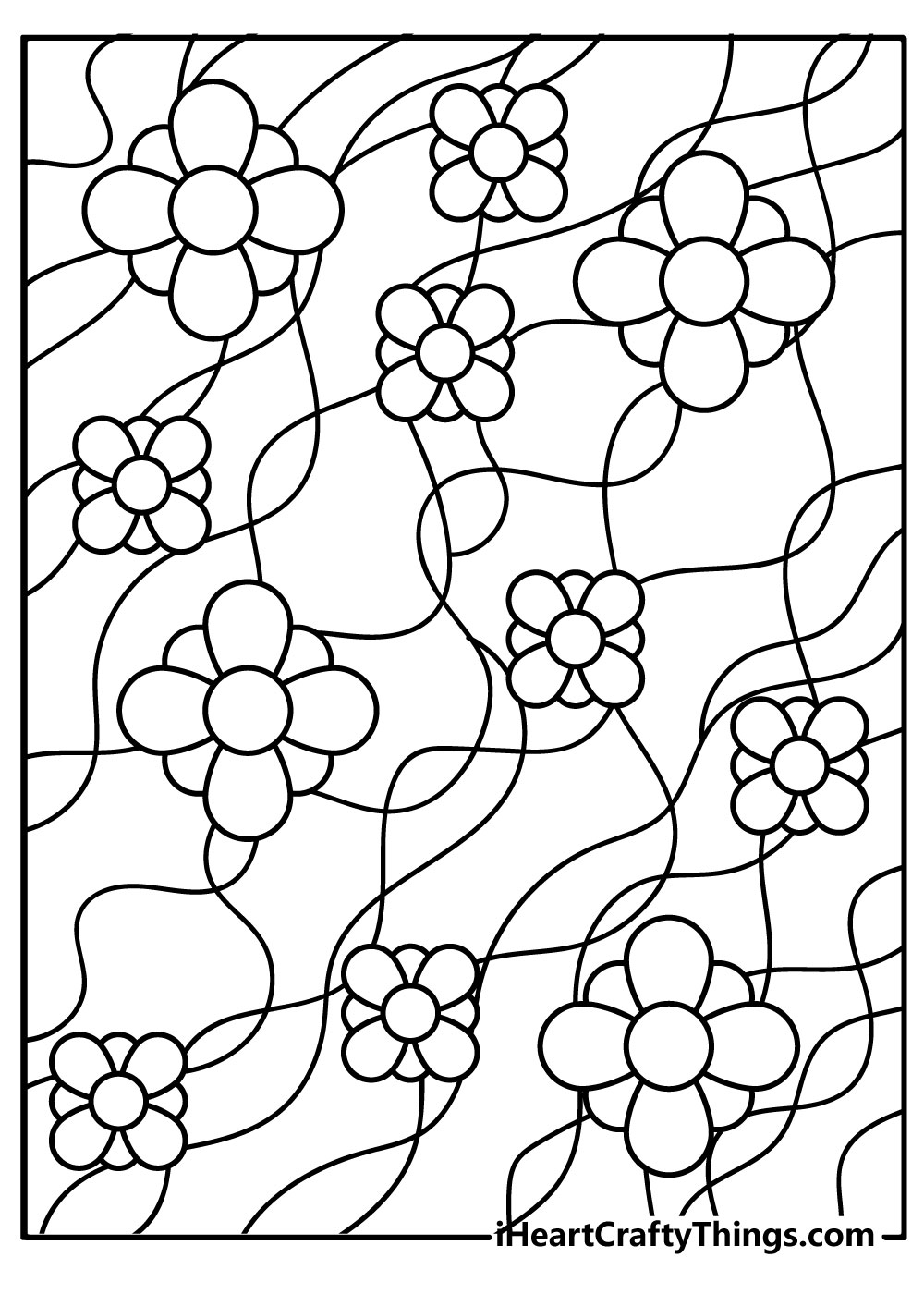 trippy flower coloring pages