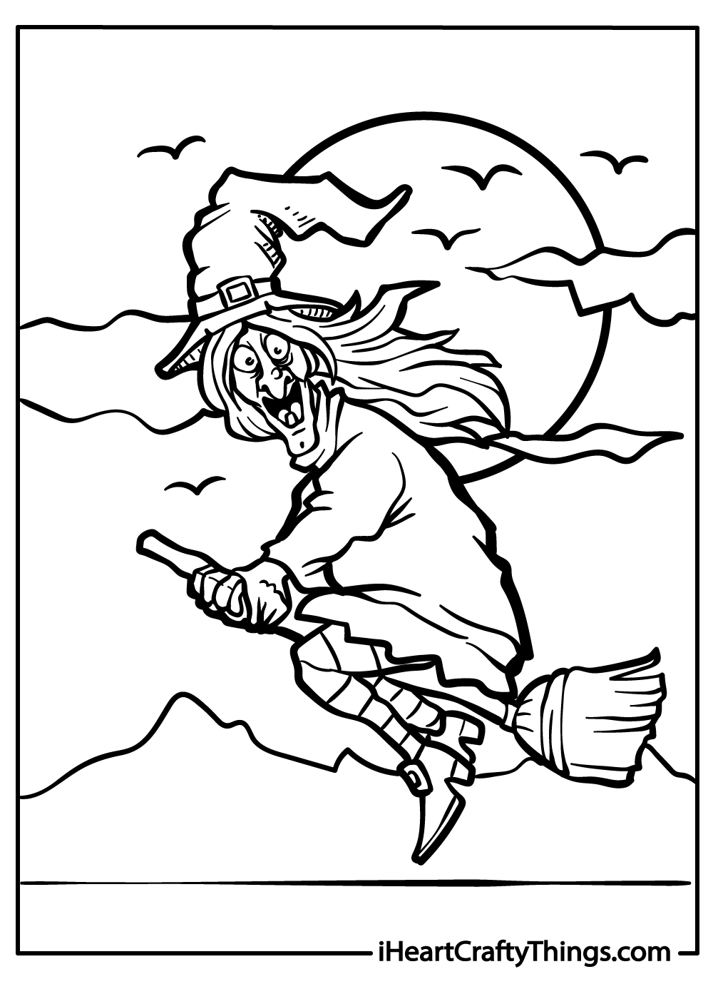 witch coloring printable