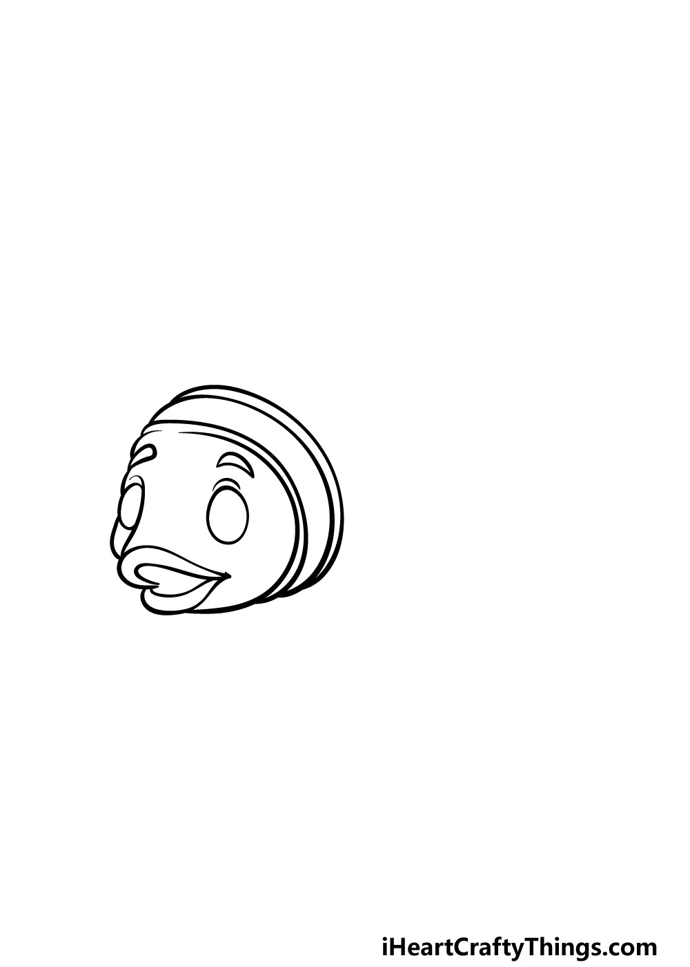 how to draw a Clownfish step 1