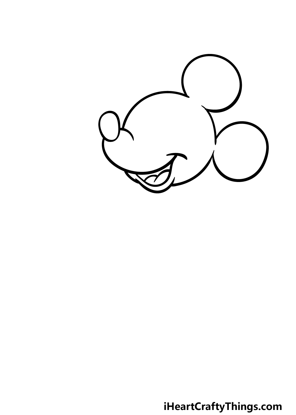 how to draw Mickey step 1