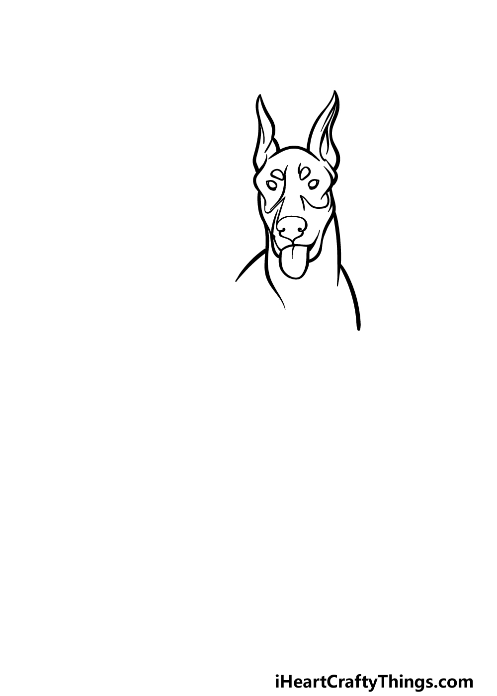 how to draw a Doberman step 1