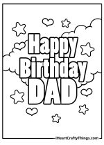 Happy Birthday Dad Coloring Pages (100% Free Printables)