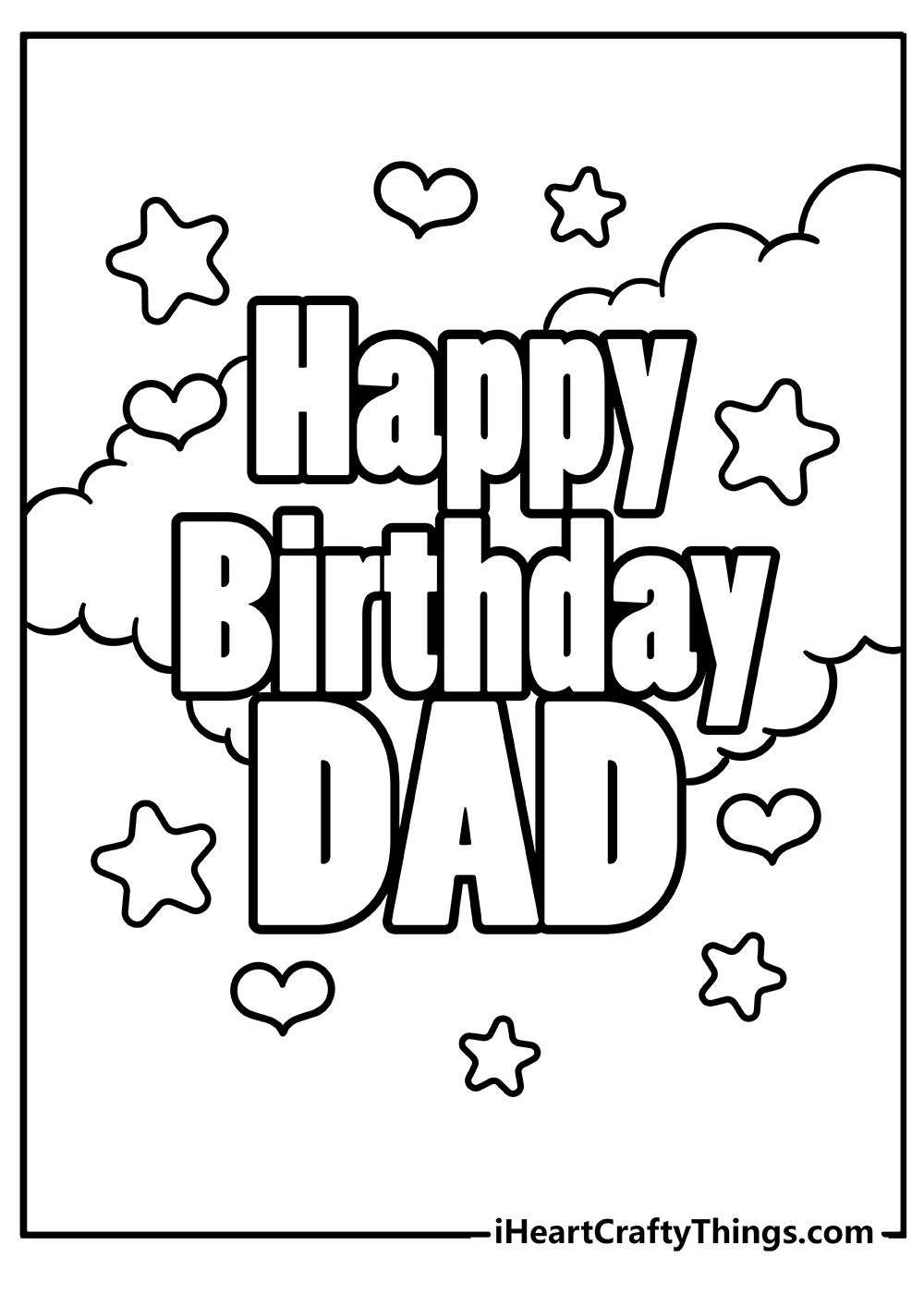Happy Birthday Dad Coloring Pages for kids free download