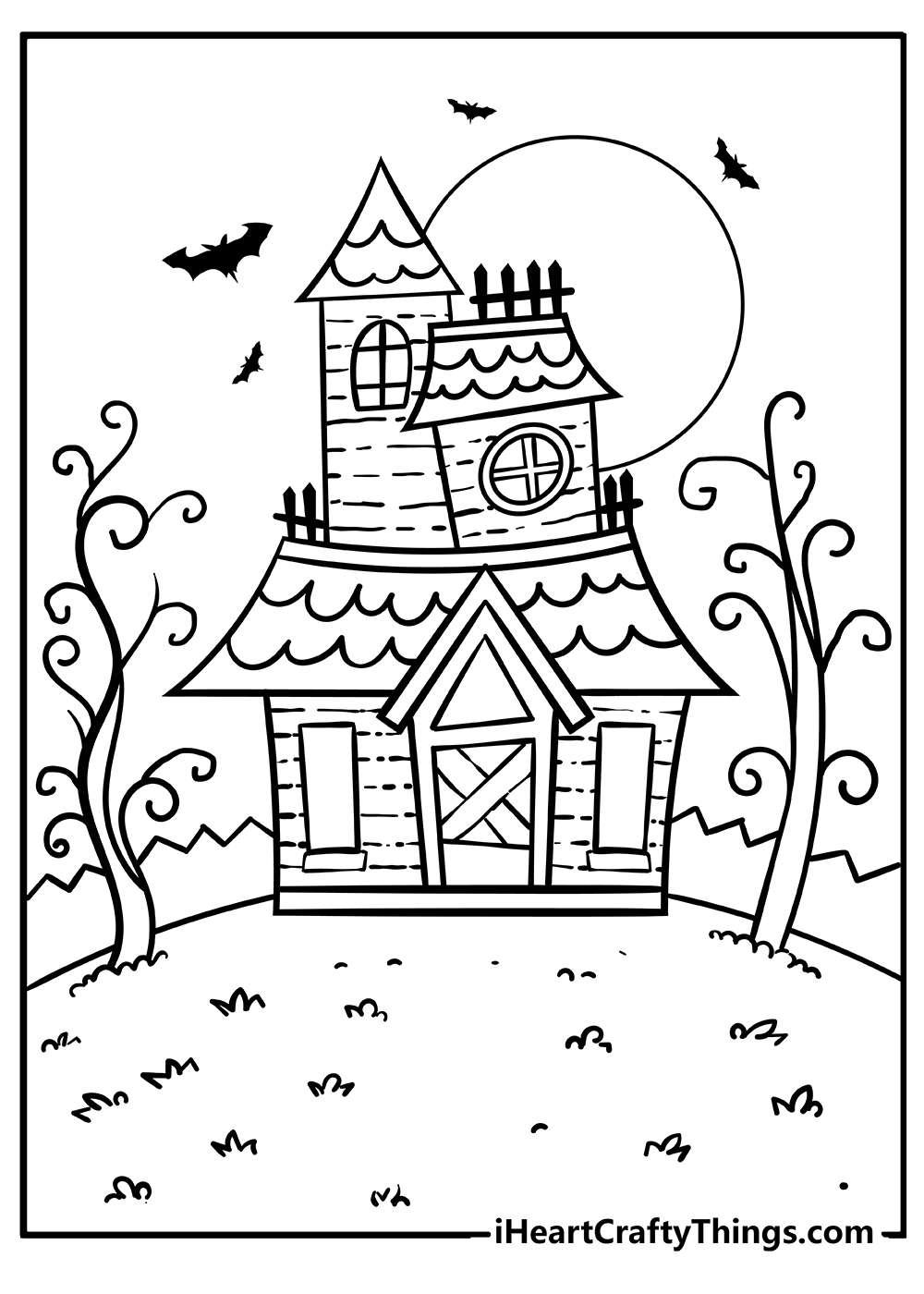 Haunted House Coloring Pages for kids free download