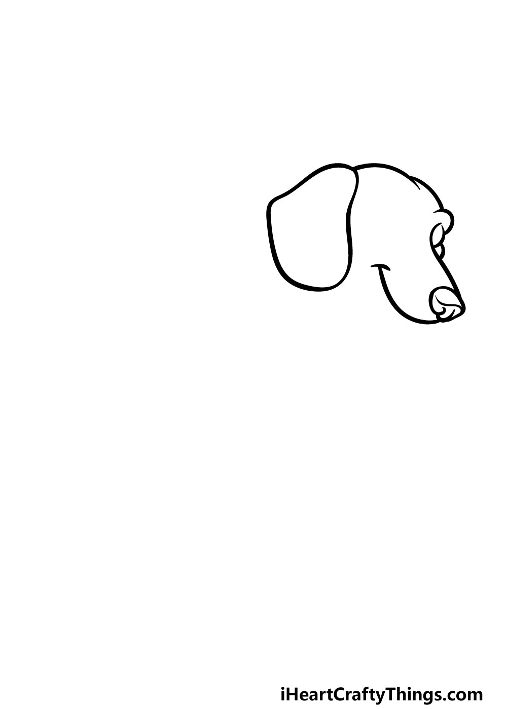 how to draw a Dachshund step 1