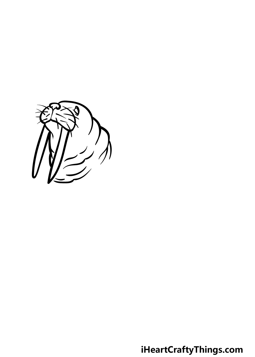 how to draw a Walrus step 1