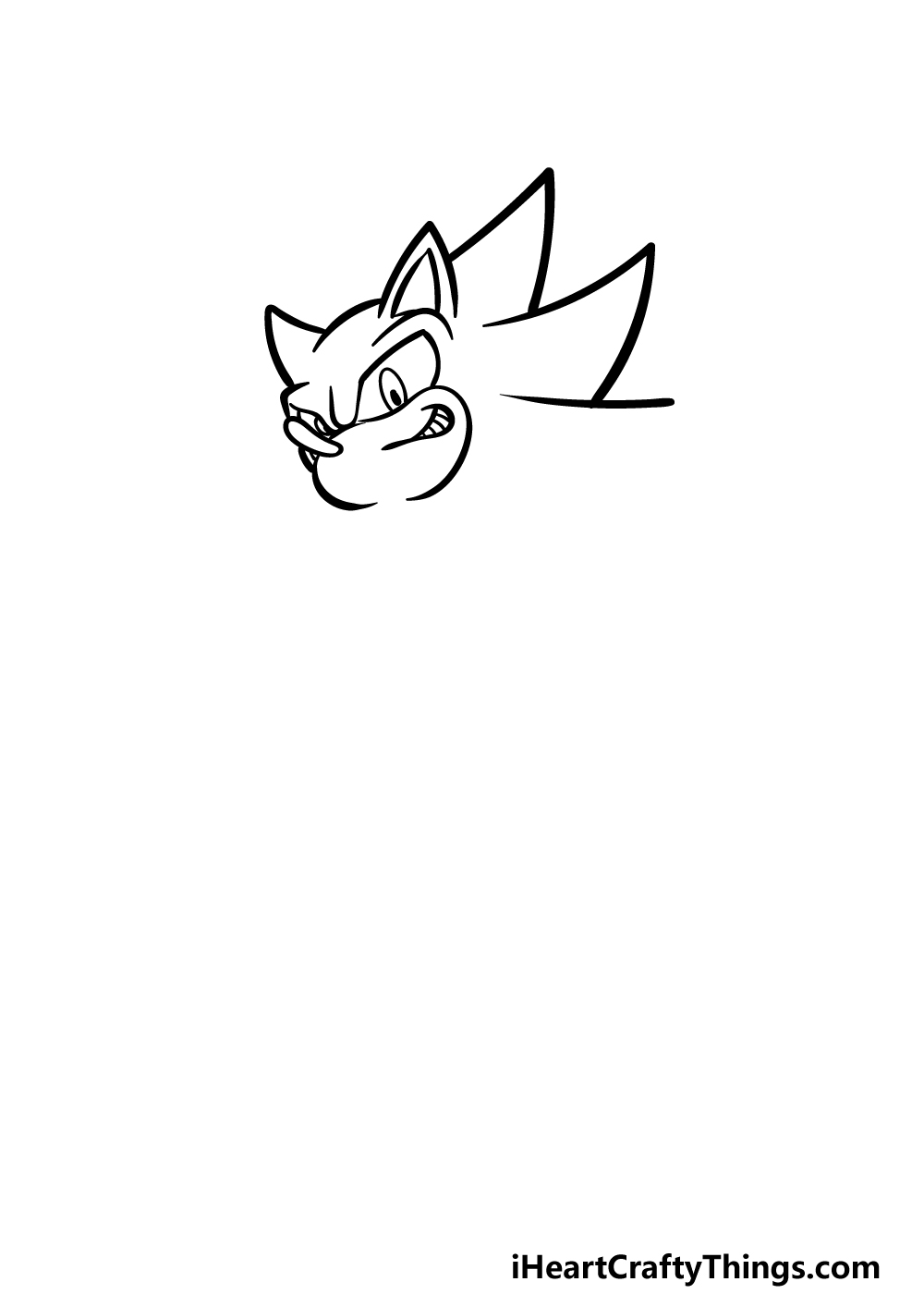 how to draw Super Sonic step 1