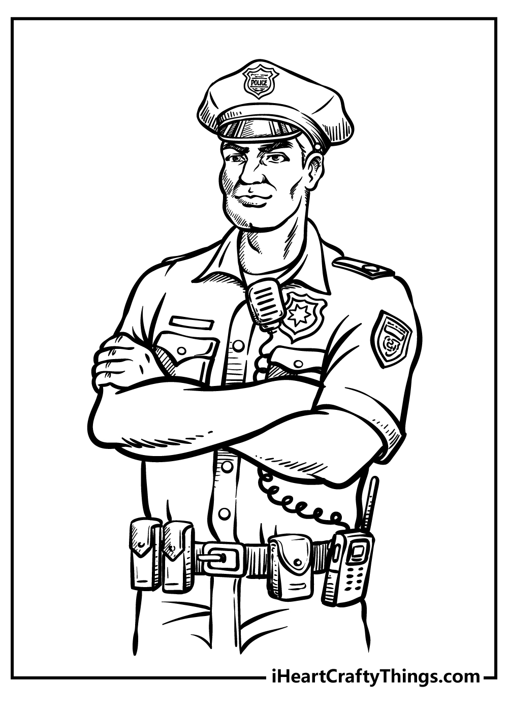 police officer badge coloring page