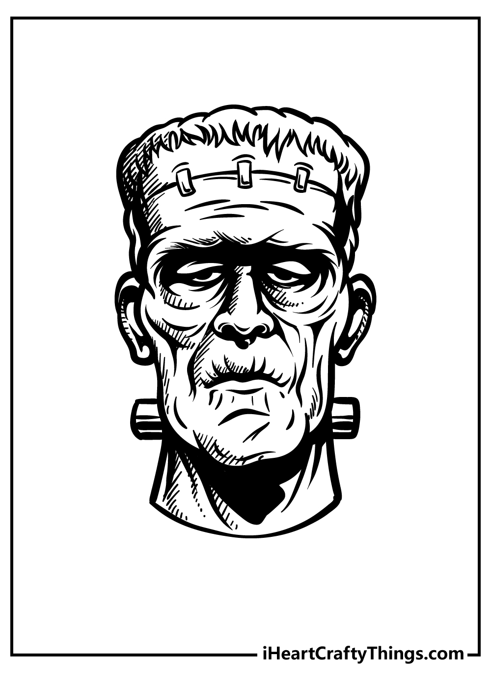 frankenstein face coloring pages