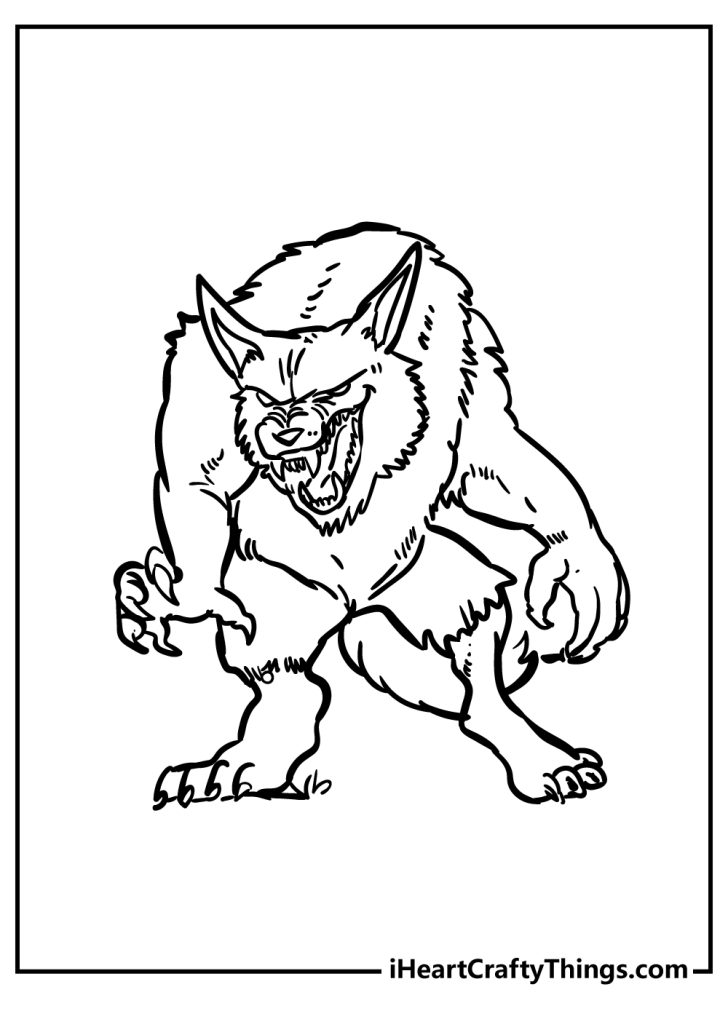 Werewolf Coloring Pages (100% Free Printables)