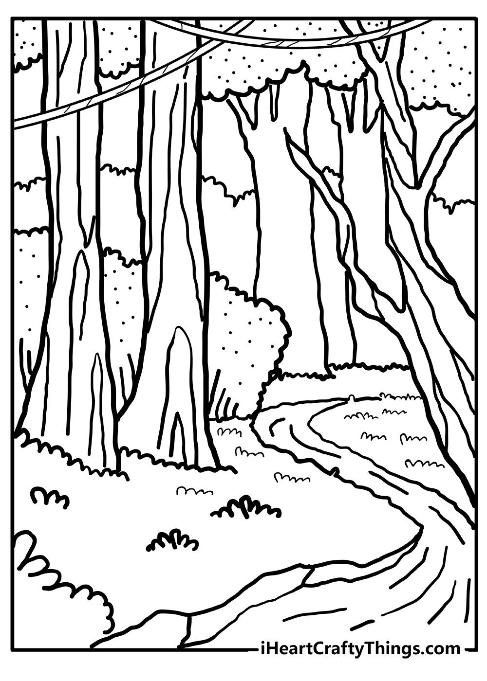 Forest Easy Coloring Pages