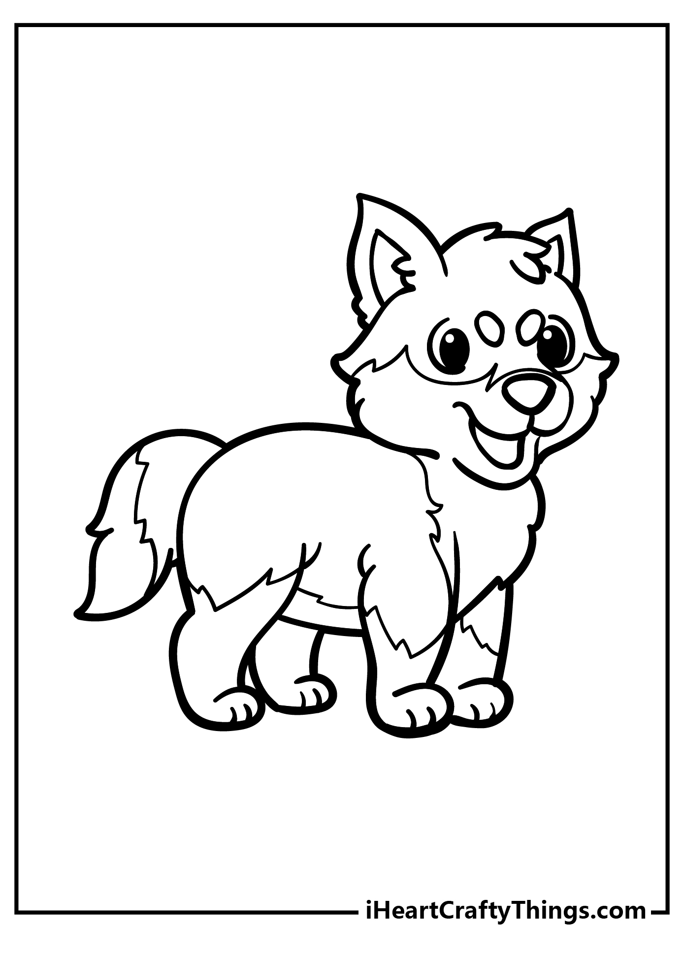 husky puppies and mom coloring pages