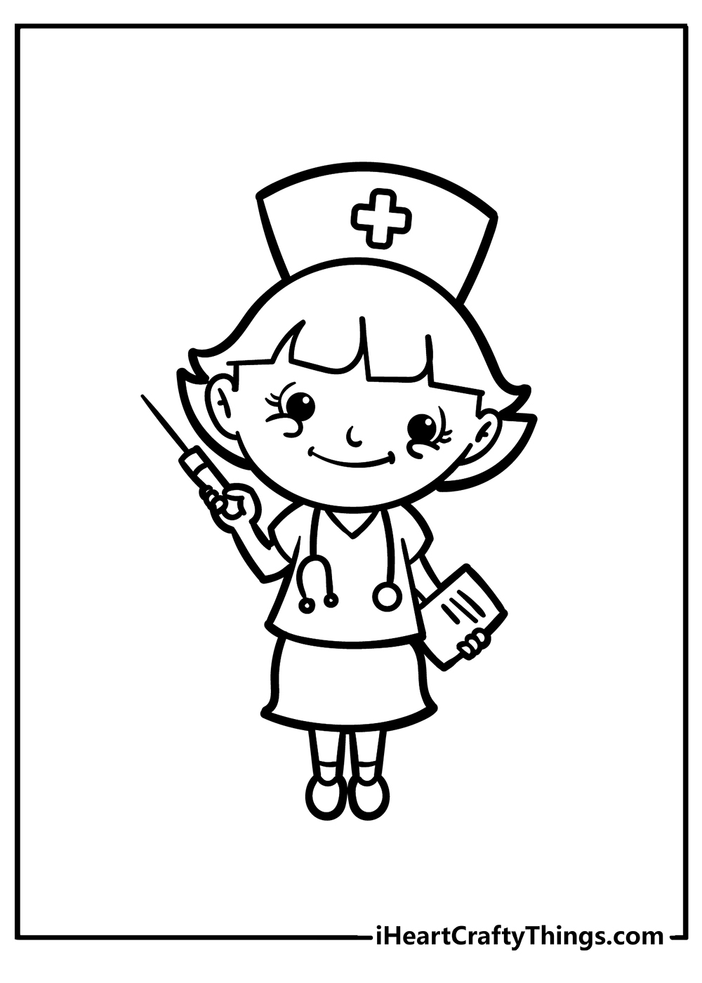 Раскраска медсестра для детей