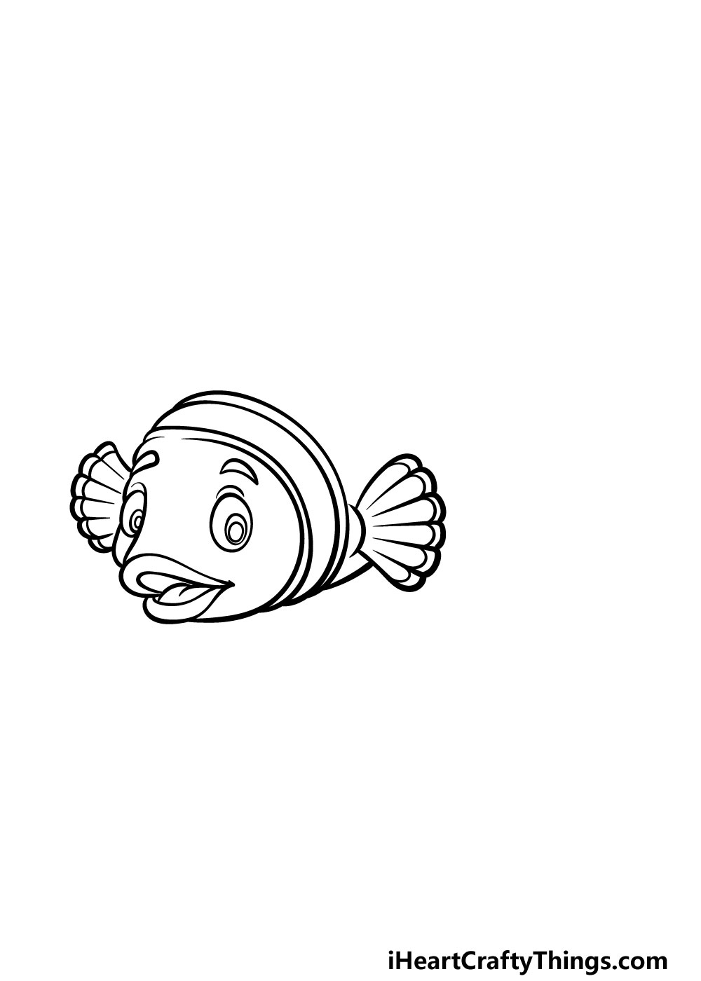 how to draw a Clownfish step 2