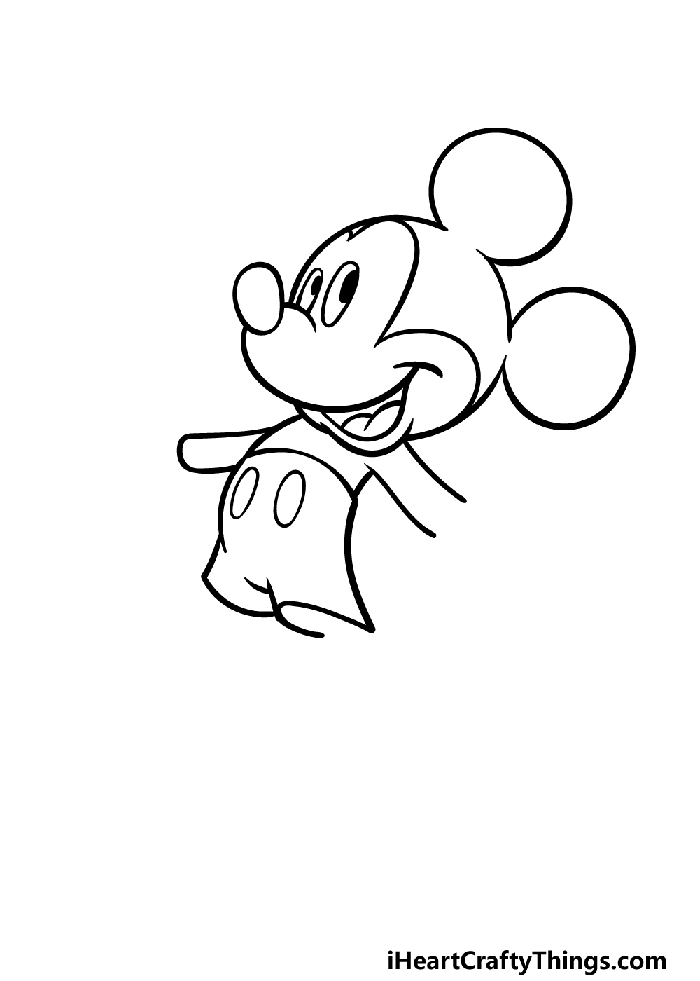 how to draw Mickey step 2