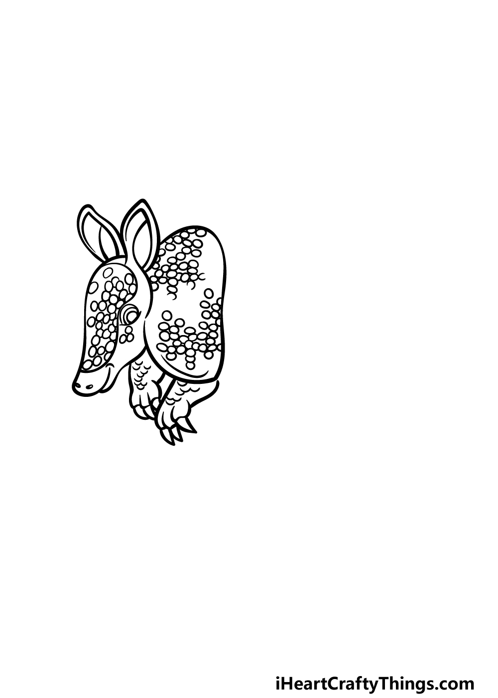 how to draw an Armadillo step 2