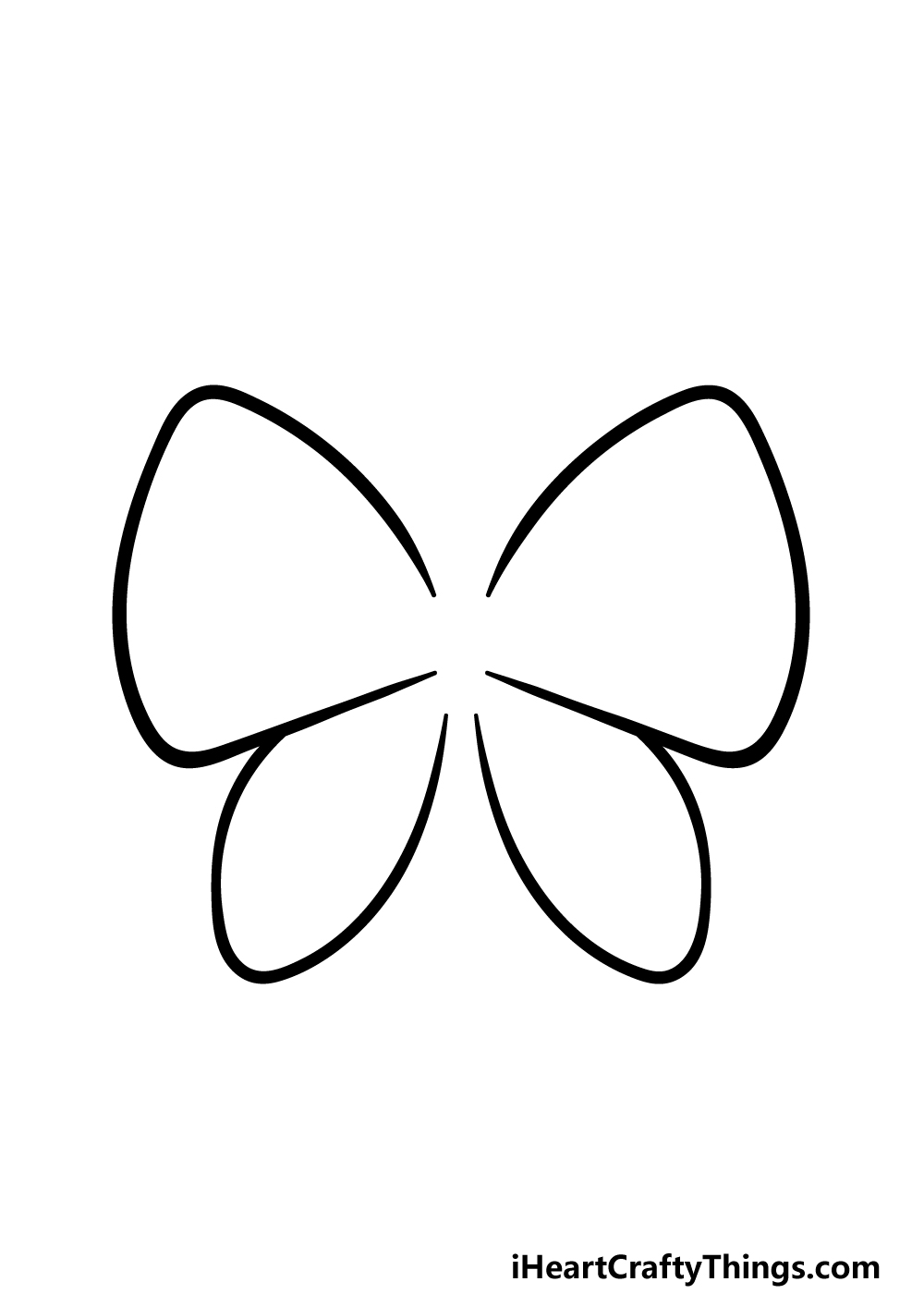 how to draw a Sketch Butterfly step 2