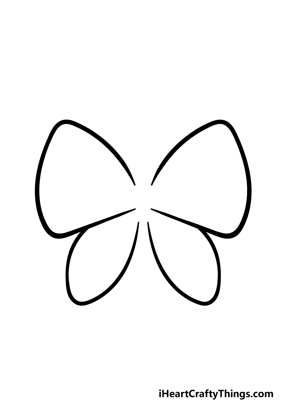 how to draw a simple butterfly step by step