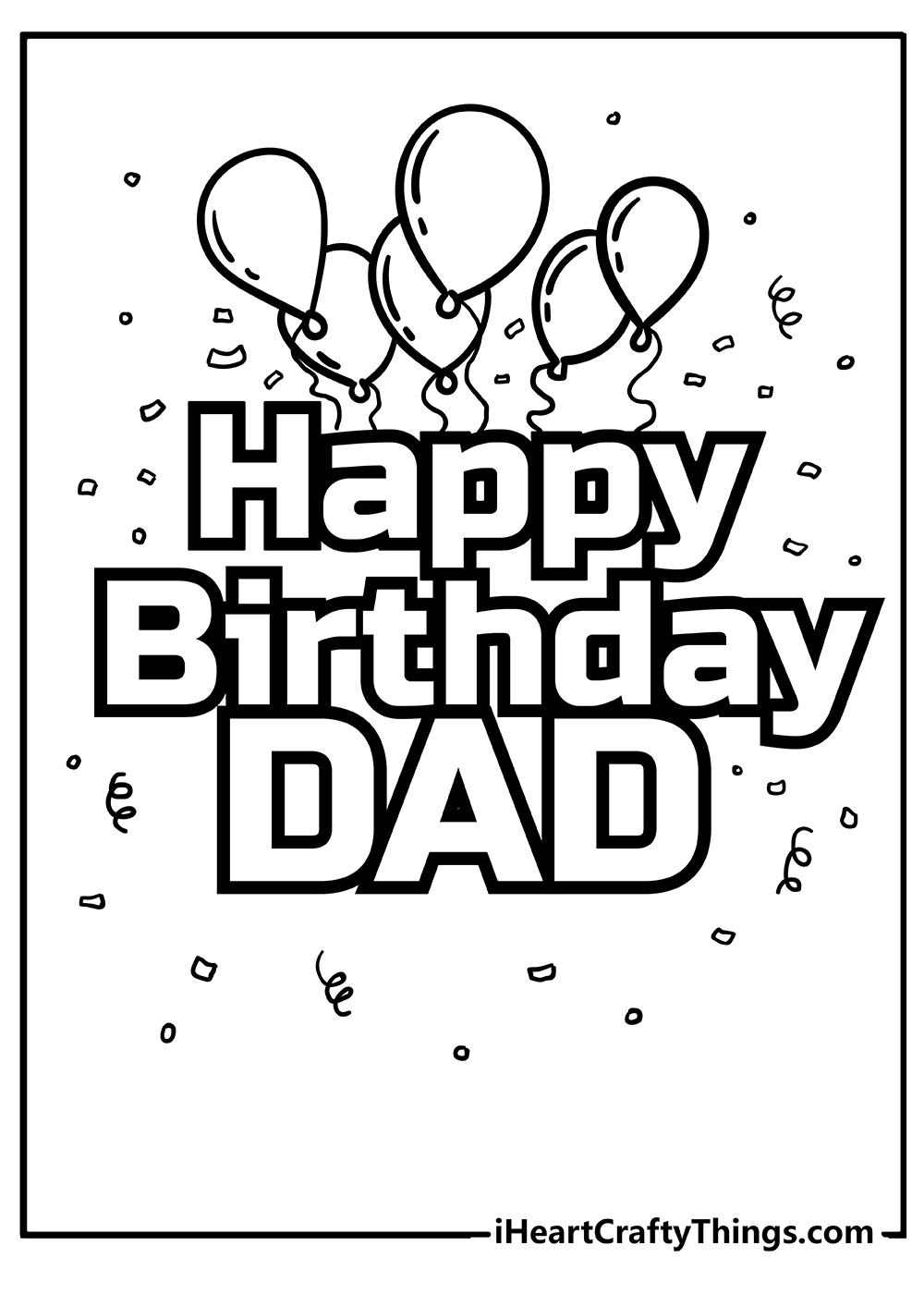 Happy Birthday Dad Coloring Pages for adults free printable