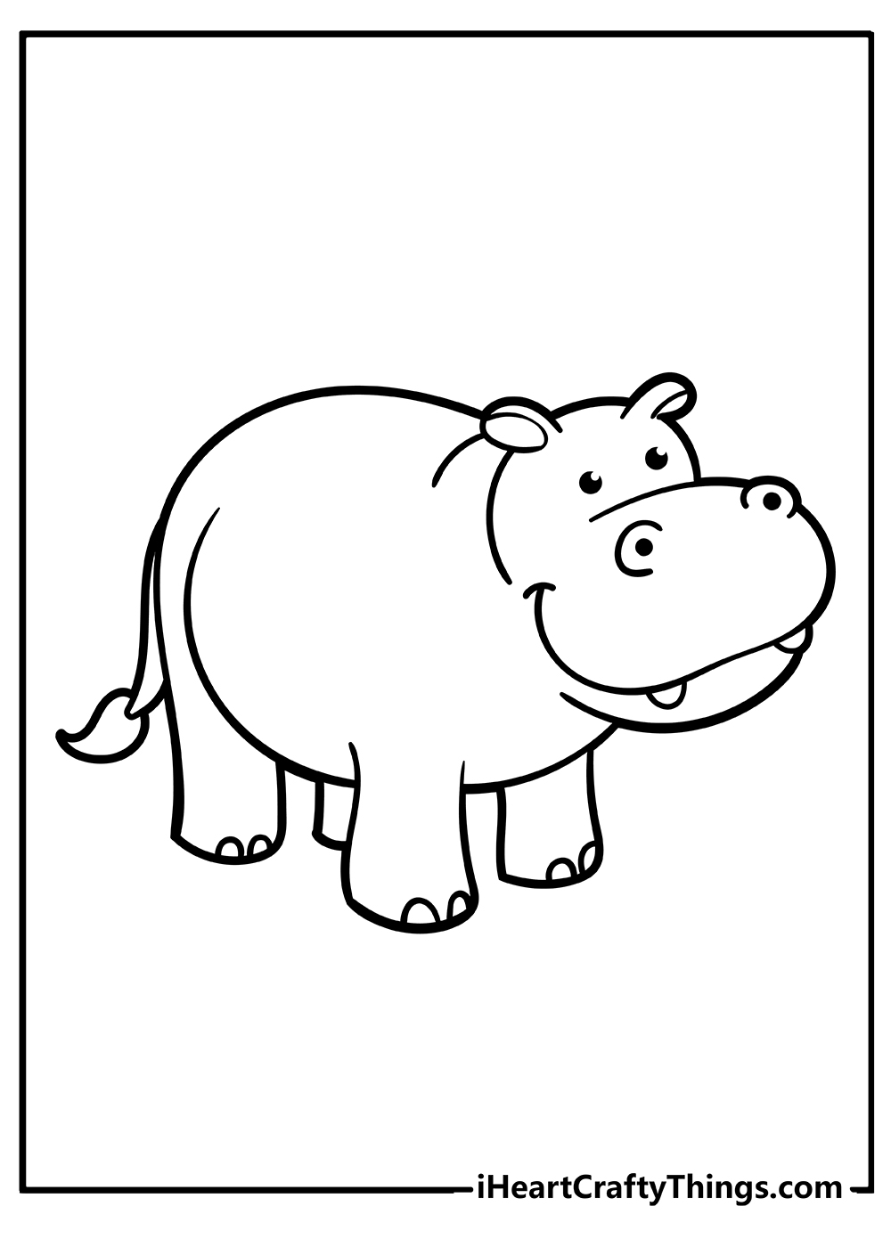 Hippo Coloring Pages for adults free printable