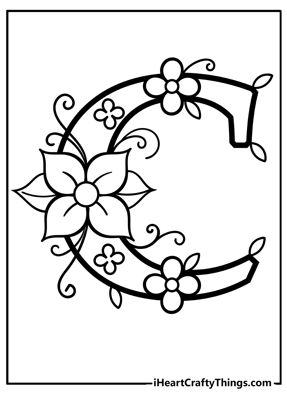 Letter C Coloring Pages for adults free printable