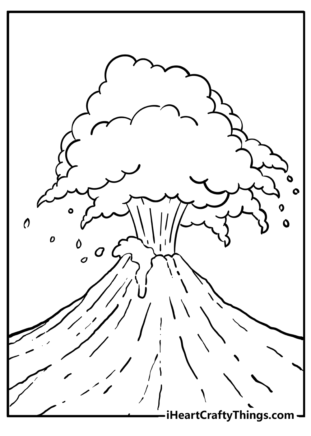 Volcano Coloring Pages for adults free printable