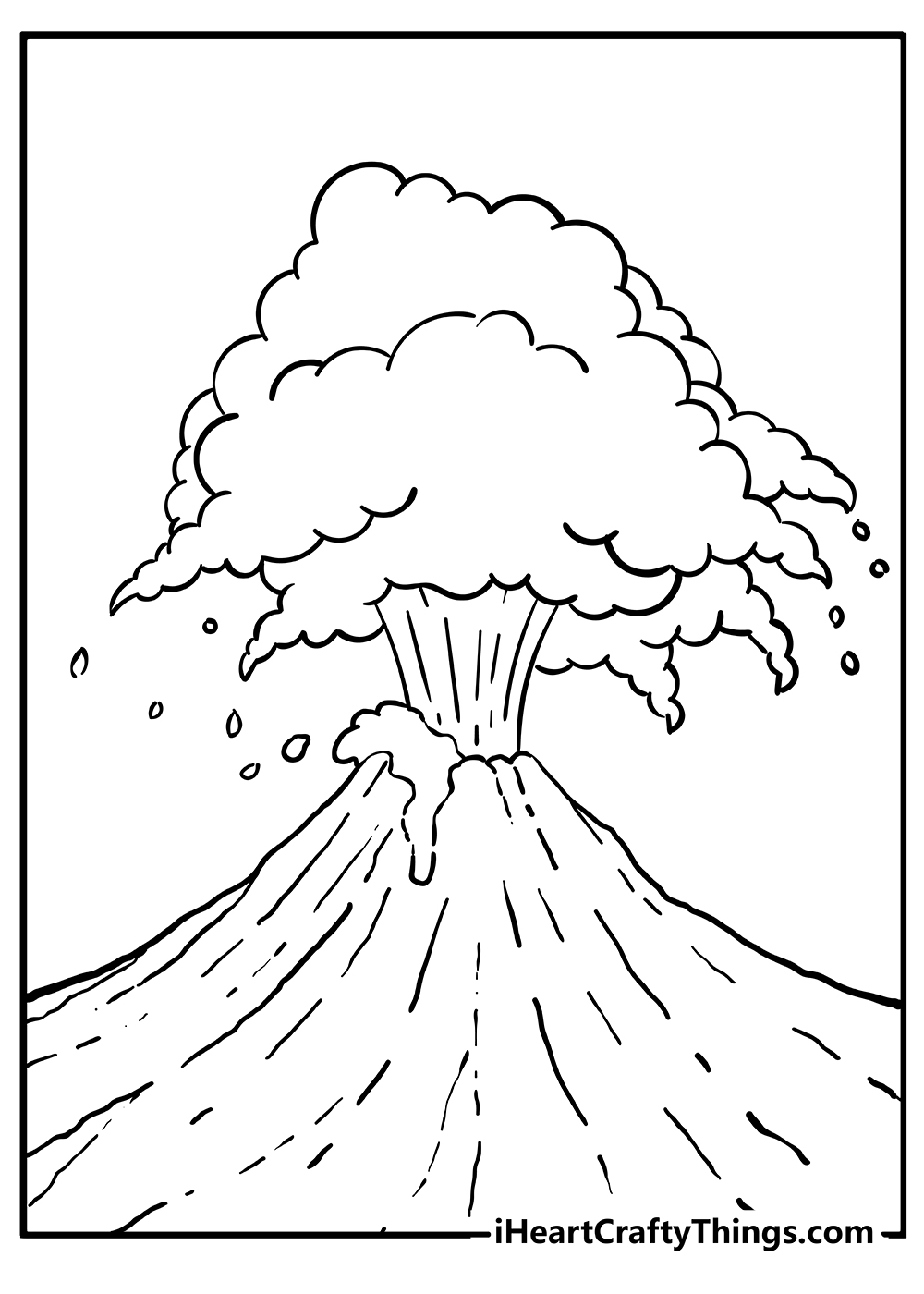 volcano coloring page high quality