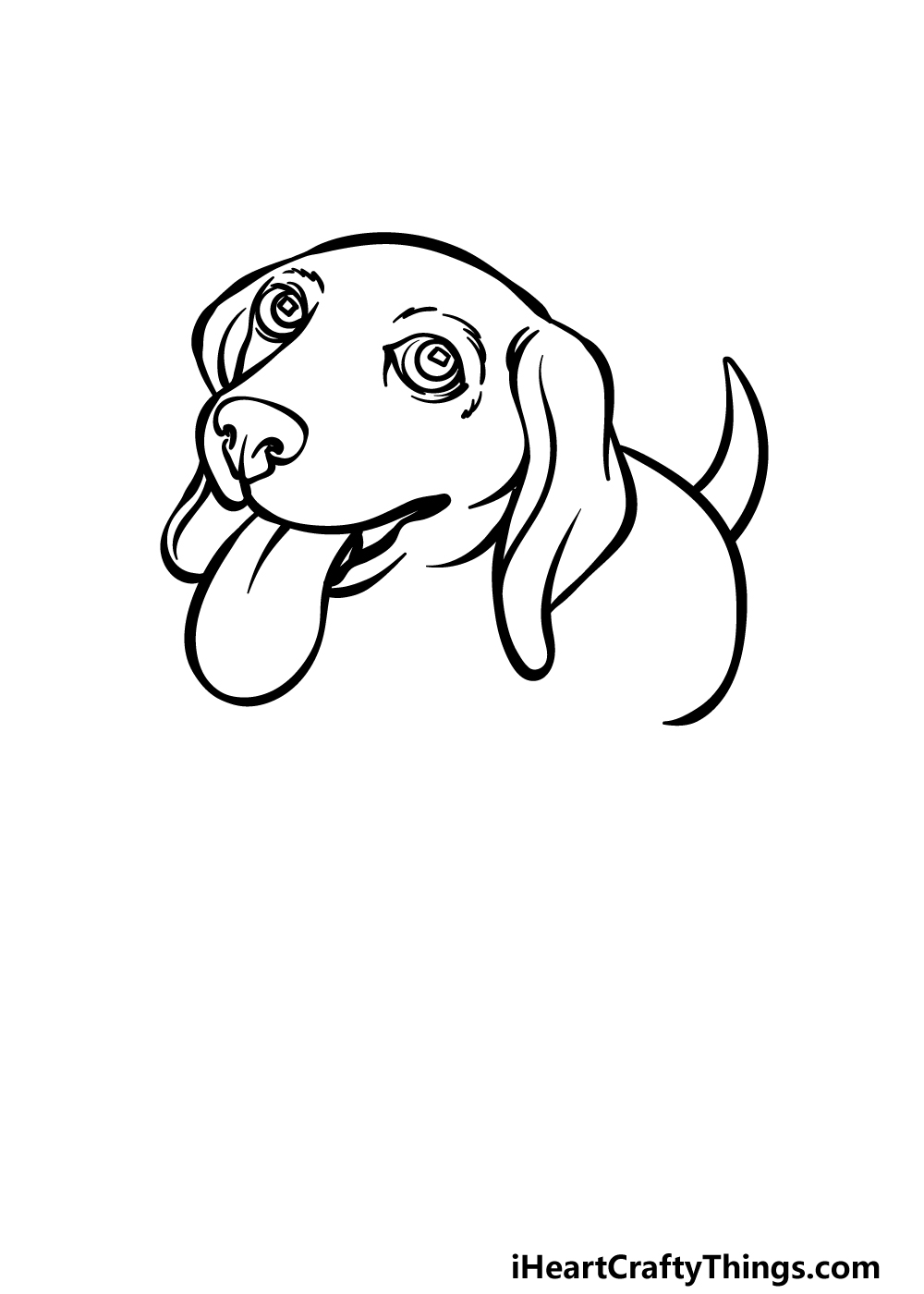 how to draw a Beagle step 2