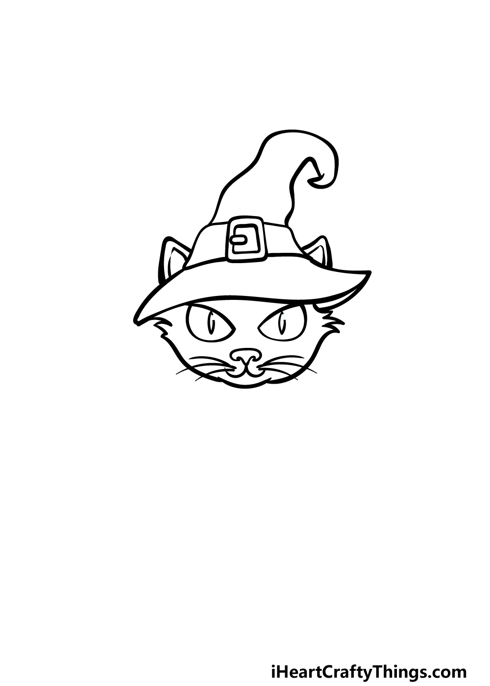 how to draw a Halloween Cat step 2